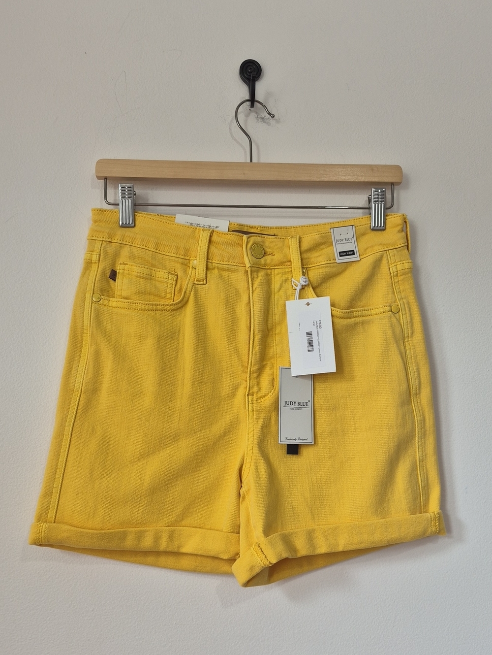 JUDY BLUE NWT YELLOW DENIM HIGH WAIST SHORTS